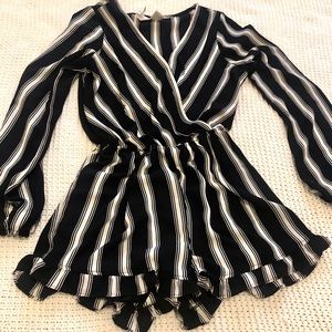 Black/White Stripe Romper